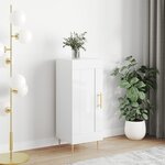 vidaXL Buffet Blanc brillant 34 5x34x90 cm Bois d'ingénierie