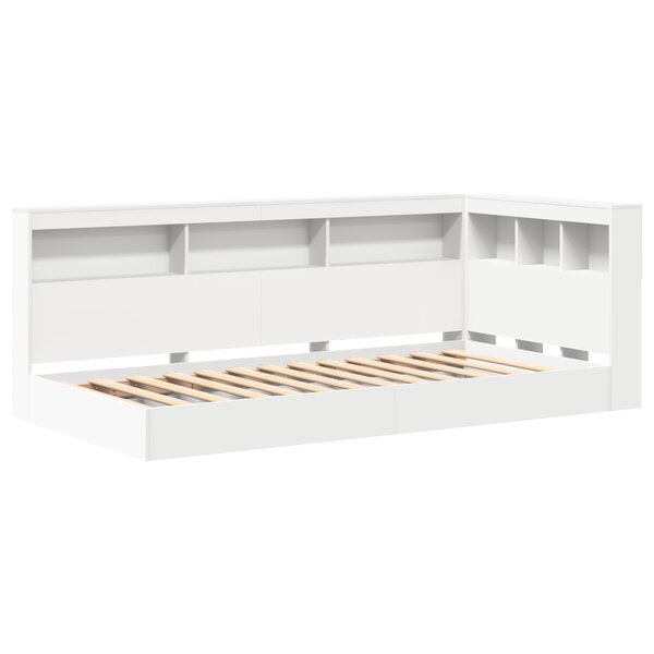 vidaXL Lit étagère blanc 90x200 cm en bois aggloméré