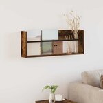 vidaXL Étagère à magazines avec étagère Chêne fumé 80 x 12 x 30 cm