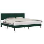 vidaXL Cadre de lit avec tête de lit Vert foncé 180 x 200 cm Velours