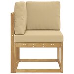 vidaXL Canapé d'angle extérieur Bois d'Acacia Massif Blanc