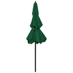 vidaXL Parasol de jardin à 3 niveaux avec mât en aluminium vert 2 5 m