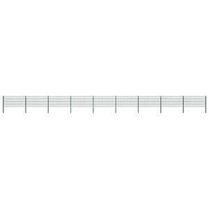 vidaXL Panneau de clôture avec poteaux Fer 15 3 x 0 8 m Vert