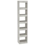 vidaXL Bibliothèque/Séparateur de pièce Gris béton 40x30x198 cm