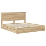 vidaXL Lit de Rangement Chêne Sonoma 180 x 200 cm Bois d'ingénierie
