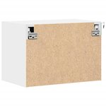 vidaXL Tables de chevet murales avec lumières LED 2 Pièces blanc