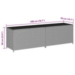 vidaXL Boîte de rangement de jardin résine tressée 200x50x60 cm marron