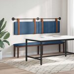 vidaXL Tête de lit suspendue Uni Bleu 190 x 55 x 5 cm PU antique
