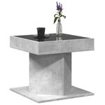 vidaXL Table basse avec LED gris béton 50x50x45 cm bois d'ingénierie