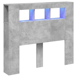 vidaXL Tête de lit à LED gris béton 120x18 5x103 5cm bois d'ingénierie