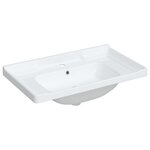 vidaXL Évier de salle de bain blanc rectangulaire céramique