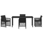 vidaXL Ensemble de salle à manger pour jardin 5 Pièces Noir polyrotin