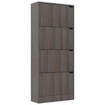 vidaXL Armoire à chaussures 4 portes Chêne sonoma gris Bois ingénierie