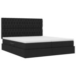 vidaXL Lit de Rangement avec tête de lit Noir 180 x 200 cm Tissu
