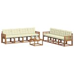 vidaXL Ensemble de canapés d'extérieur 9 Pièces Naturel et Crème