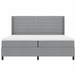 vidaXL Lit à ressorts avec matelas Gris clair 200 x 200 cm tissu