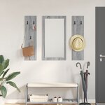 vidaXL Porte-manteau mural avec stockage avec miroir Sonoma gris 96 x 1 5 x 90 cm