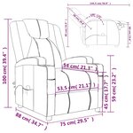 vidaXL Fauteuil de massage blanc crème similicuir