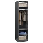 vidaXL Garde-robe Gris brillant 50 x 50 x 200 cm Aggloméré