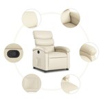 vidaXL Fauteuil inclinable Crème Similicuir