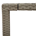 vidaXL Table de jardin dessus en verre gris clair résine tressée