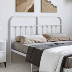 vidaXL Tête de lit métal blanc 150 cm