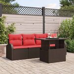 vidaXL Ensemble de canapé de jardin 5 Pièces Marron 100 x 55 x 73 cm