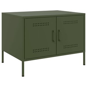vidaXL Table basse vert olive 68x50x50 5 cm acier