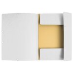 Chemise 3 rabats à élastiques carte lustrée 400g/m2 - A4 - Blanc EXACOMPTA