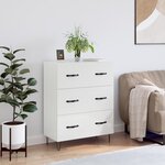 vidaXL Buffet Blanc brillant 69 5x34x90 cm Bois d'ingénierie