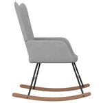 vidaXL Chaise à bascule avec tabouret Gris clair Tissu