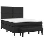 vidaXL Sommier à lattes de lit avec matelas Noir 140x190 cm Similicuir