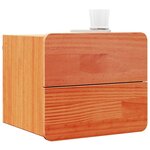 vidaXL Table de chevet 2 Pièces Marron 39 x 34 x 33 cm Bois de pin massif