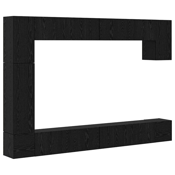 vidaXL Ensemble meuble TV 9 Pièces Chêne noir Bois d'ingénierie