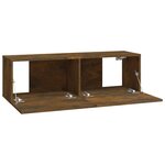 vidaXL Meubles TV muraux 4 Pièces chêne fumé 100x30x30 cm
