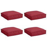 vidaXL Coussin pour assise de palette 4 Pièces Bordeaux 40 x 40 x 8 cm