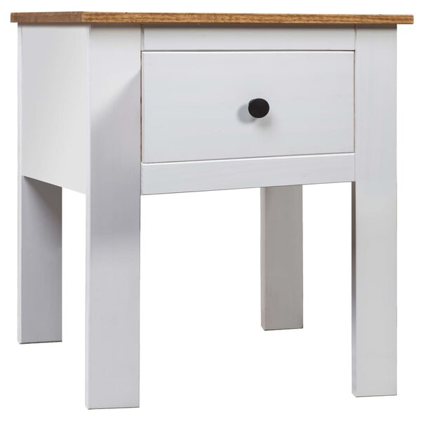 vidaXL Table de chevet Blanc 46x40x57 cm Pin Gamme Panama