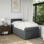 vidaXL Sommier à lattes de lit et matelas Gris foncé 90x190 cm Tissu