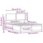 vidaXL Cadre de lit avec tête de lit rembourrée Taupe 150 x 200 cm