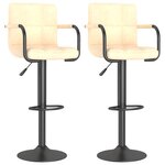 vidaXL Tabourets de bar lot de 2 crème velours