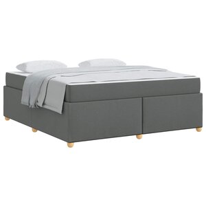 vidaXL Cadre de lit avec matelas Gris foncé 180 x 200 cm tissu