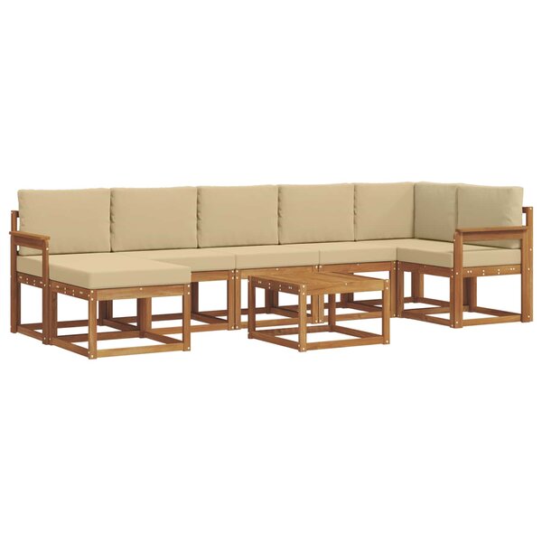 vidaXL Ensemble de canapés d'extérieur 8 Pièces Naturel et Beige
