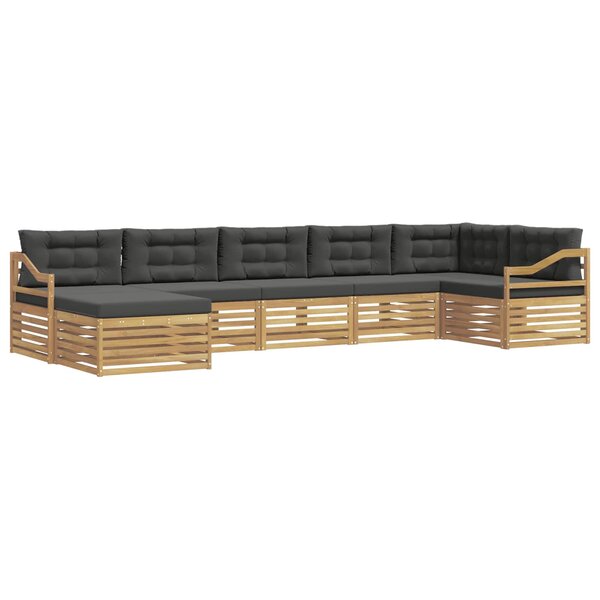 vidaXL Ensemble de canapés d'extérieur 7 pc Blanc et anthracite