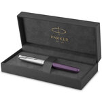 Parker sonnet essentiel stylo plume  violet  plume moyenne  encre noire  coffret cadeau