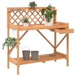 vidaXL Banc de rempotage avec treillis marron bois massif de sapin