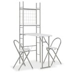 vidaXL Ensemble à dîner pliant 3 Pièces et étagère de rangement MDF acier