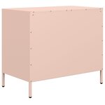vidaXL Buffet rose 68x39x58 5 cm acier laminé à froid