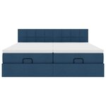 VidaXL Cadre de lit ottoman avec matelas bleu 200x200cm tissu