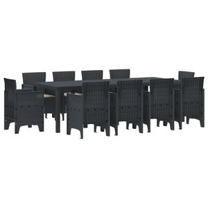 vidaXL Ensemble de salle à manger pour jardin 11 pc Anthracite