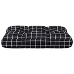 vidaXL Coussin de palette motif à carreaux noir 60x40x12 cm tissu